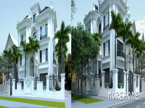 Thiết kế kiến trúc biệt thự tân cổ điển cao cấp tại Hà Nội