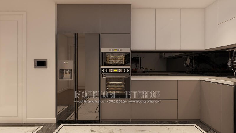 Với lối thiết kế nhẹ nhàng, đơn giản, không quá kiểu cách mang tủ bếp gỗ cao cấp lại không gian nội trợ đầy cảm hứng mà vô cùng sang trọng Thiết kế phòng bếp, tủ bếp đẹp
