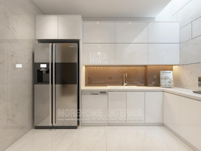 Trang trí nội thất phòng bếp chung cư vơi mẫu tủ bếp phong cách hiện đại và ấn tượng Tủ bếp đẹp