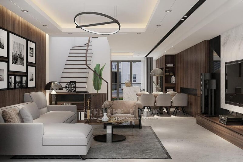 Bố trí nội thất phòng khách liền bếp đẹp sang trọng cho chung cư, biệt thự, nhà phố, nhà liền kề. Thiết kế nội thất phòng khách biệt thự