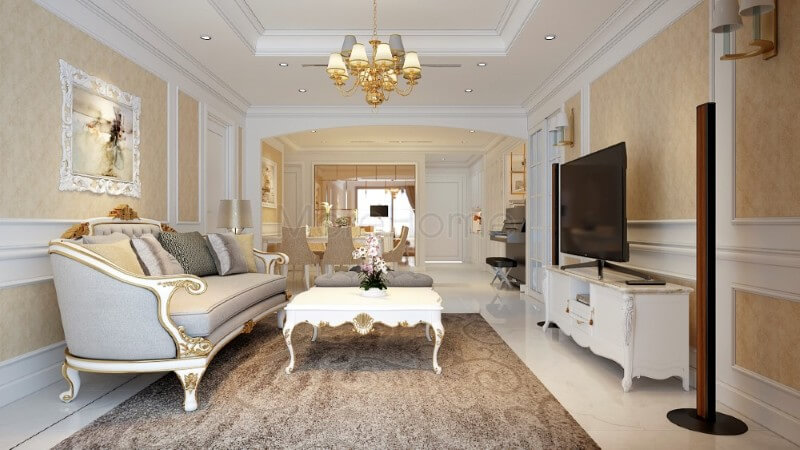 Các chi tiết trạm khắc tỉ mỉ từ bộ sofa đẹp giúp không gian phòng khách thêm phần tinh tế, mềm mại đồng thời cũng góp phần không nhỏ trong việc tạo sự cân bằng cho đường nét trong không gian sinh hoạt chung. Sofa tân cổ điển cao cấp