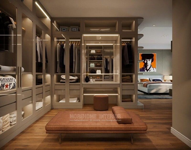 Sắp xếp nội thất phòng ngủ master liền phòng thay đồ đang trở thành xu hướng ấn tượng