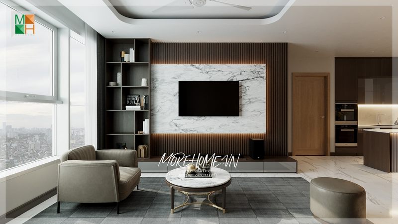 Sofa chữ u bọc da hiện đại sử dụng thoải mái tiện nghi mang tính thẩm mỹ cao.