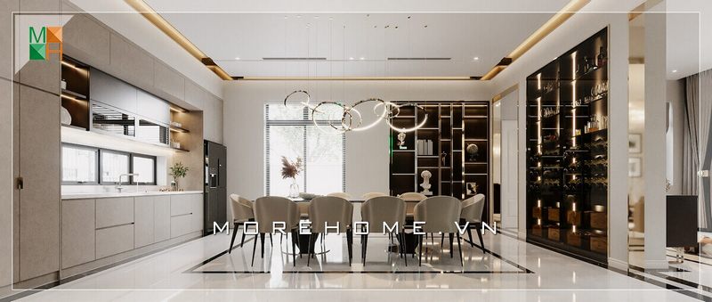 Ngắm nhìn mẫu thiết kế nội thất phòng ăn hiện đại hiện đại được bố trí khoa học rất khoa học và gọn gàng dành cho chung cư, nhà phố, biệt thự,...