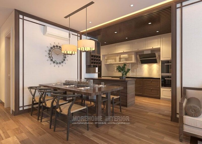 Bộ bàn ăn gỗ tần bì cao cấp với kiểu dáng đơn giản nhưng không kém phần tinh tế sang trọng