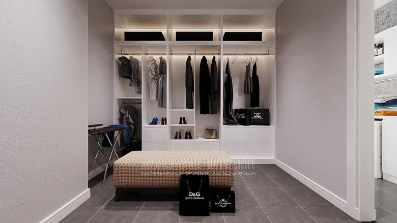 Lựa chọn kiểu mẫu tủ quần áo gỗ công nghiệp phong cách hiện đại nhiều ngăn, giúp gia chủ có thể bố trí và sắp xếp đồ đạc khoa học ngăn nắp, đồng thời có thể sử dụng cho nhiều công năng khác nhau như để túi xách, đồ trang sức, giày dép...
