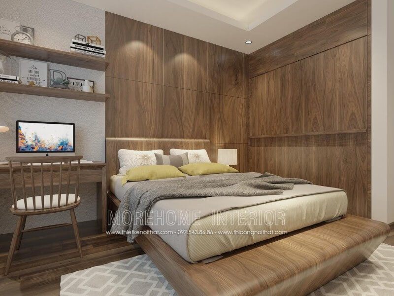 Tủ quần áo gỗ óc chó 3 cánh được thiết kế âm tường sang trọng - Sự lựa chọn tối ưu cho nhiều không gian nội thất phòng ngủ